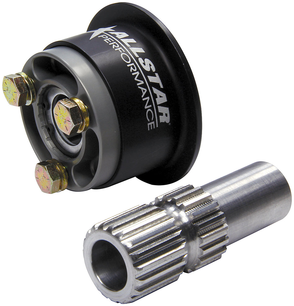 Steering Wheel Quick Release, 360 Degree Release, SFI 42.1, Spline, Aluminum, Black Anodized, 3/4 in Shaft, Kit